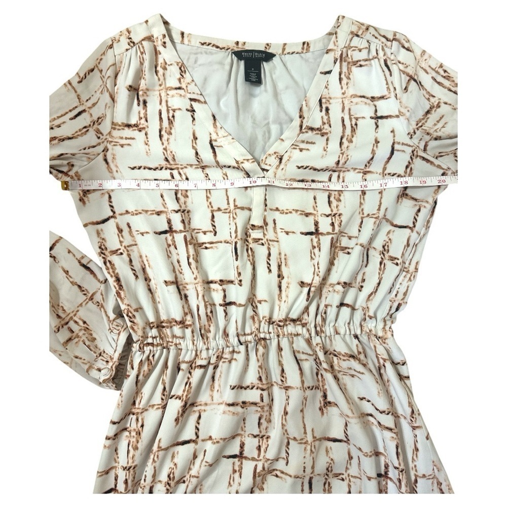 White House Black Market Long-Sleeve Geometric Print Dress Size 8 - Picture 6 of 10